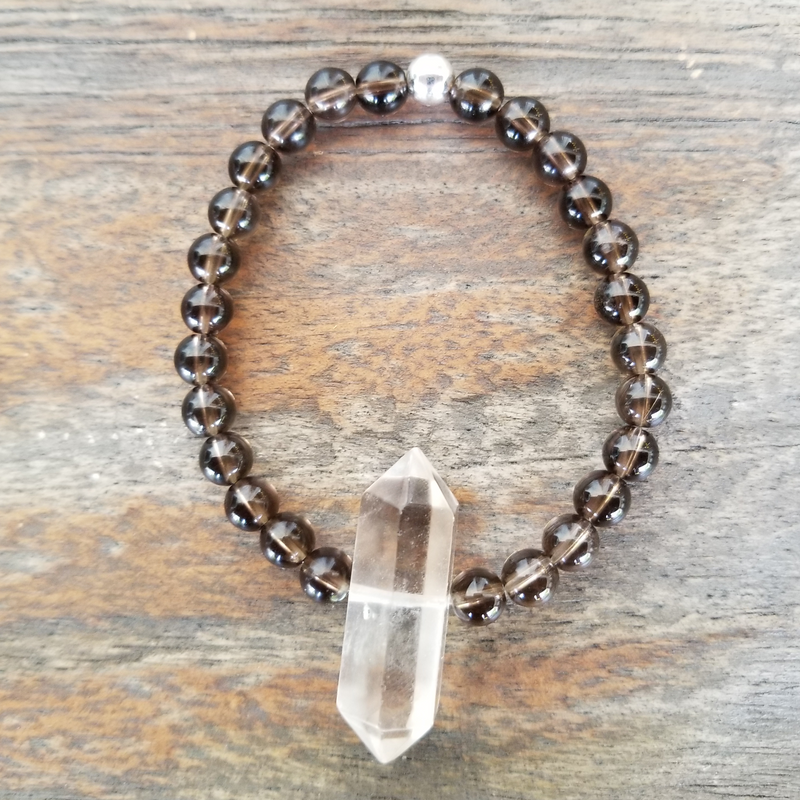 Smoky Quartz/Clear Quartz Point