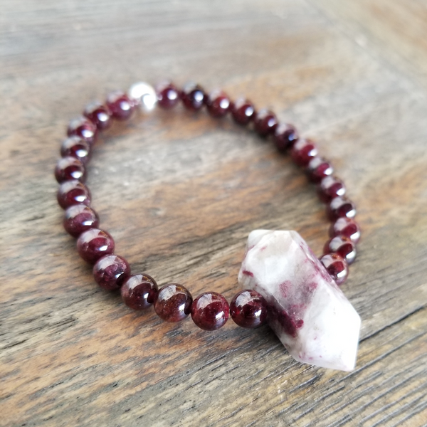 Garnet/Pink Tourmaline Point