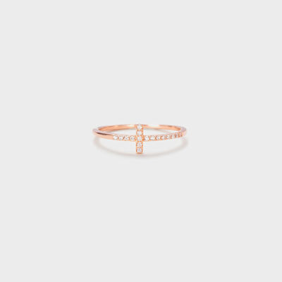 Cross Inlaid 925 Sterling Silver Ring
