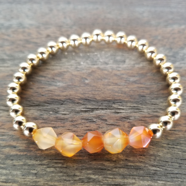 Faceted Carnelian/Gold