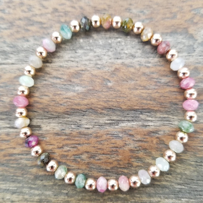 Faceted Tourmaline/Rose Gold