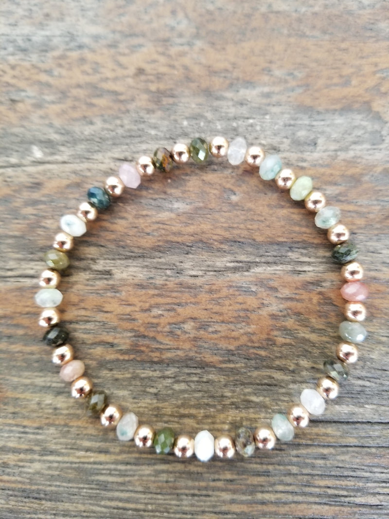 Faceted Tourmaline/Rose Gold