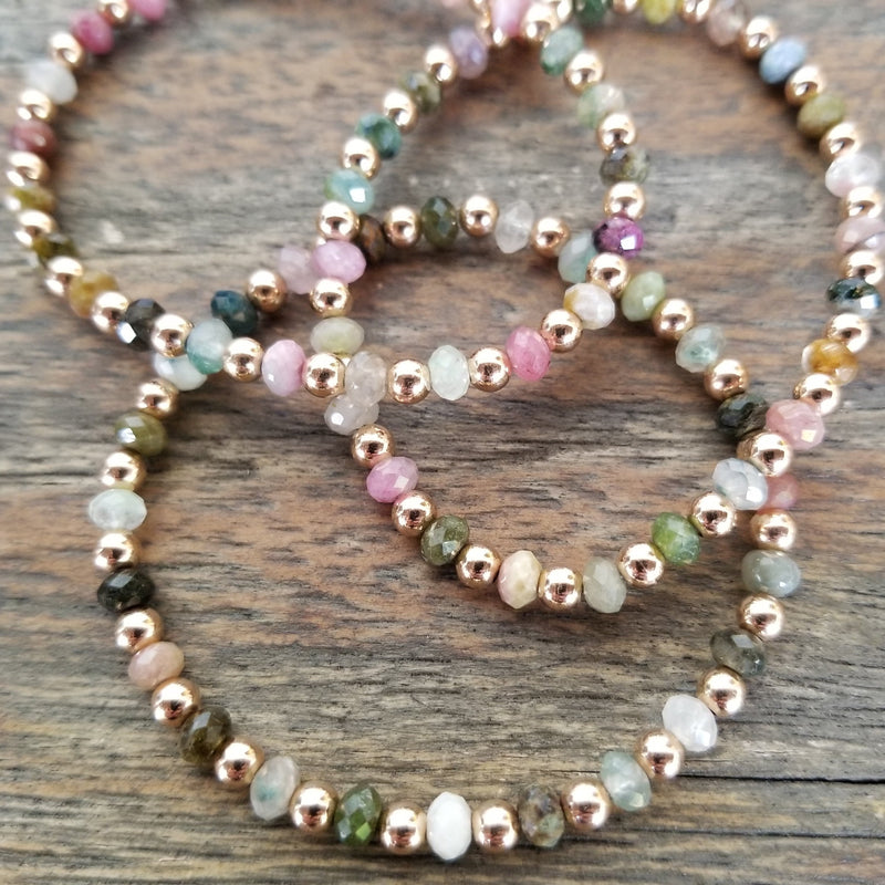 Faceted Tourmaline/Rose Gold