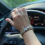 White Moonstone/Gold