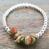 Unakite Jasper/Sterling Silver
