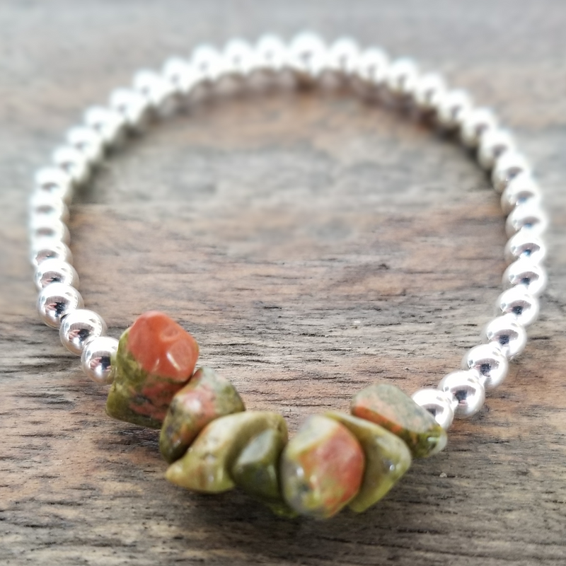 Unakite Jasper/Sterling Silver