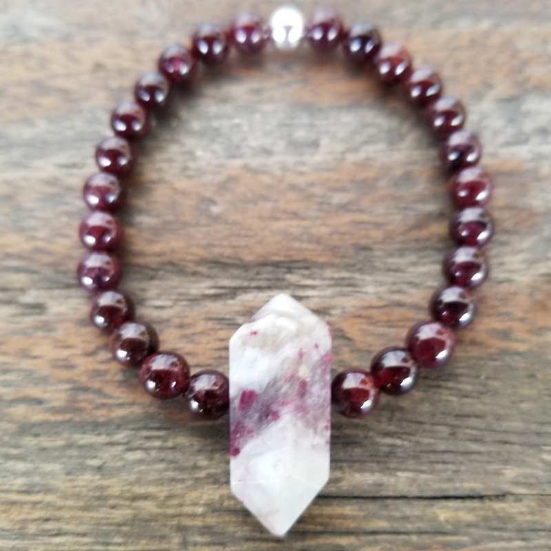 Garnet/Pink Tourmaline Point