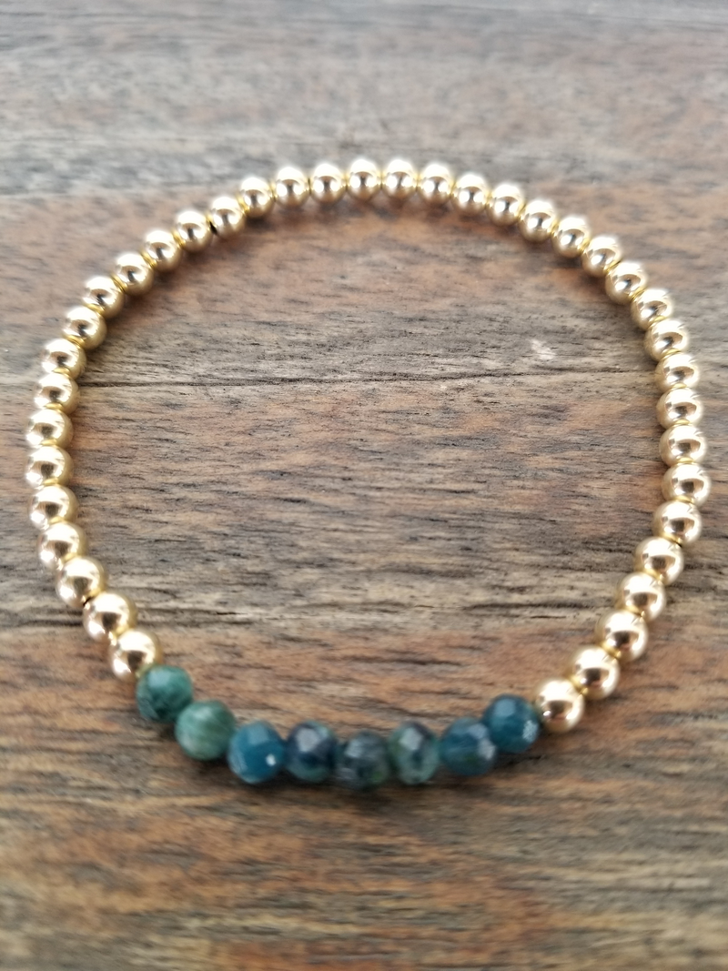 Faceted Green Tourmaline/Gold