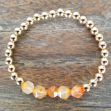 Faceted Carnelian/Gold