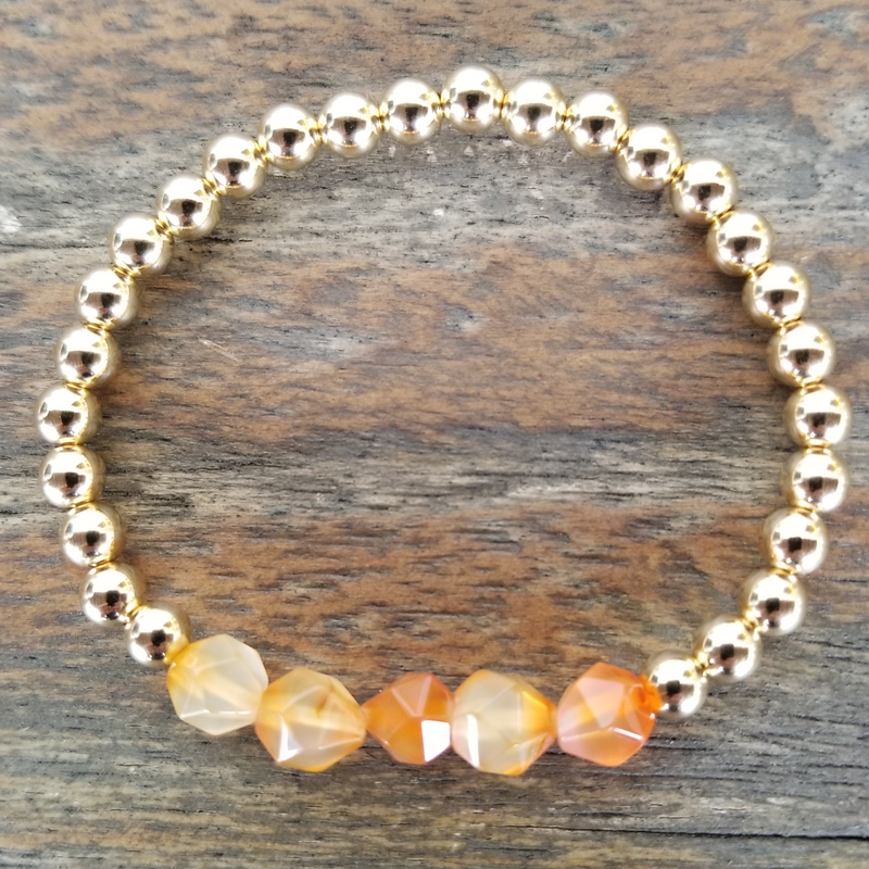 Faceted Carnelian/Gold
