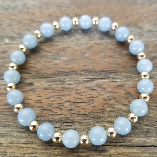 Blue Angelite/4mm Gold