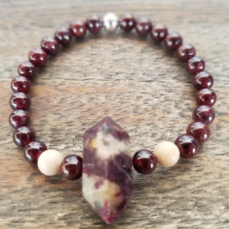 Garnet/Pink Tourmaline Point