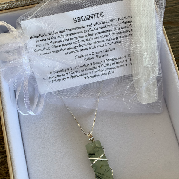 Prehnite Wrapped Pendant