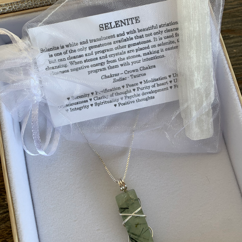 Prehnite Wrapped Pendant