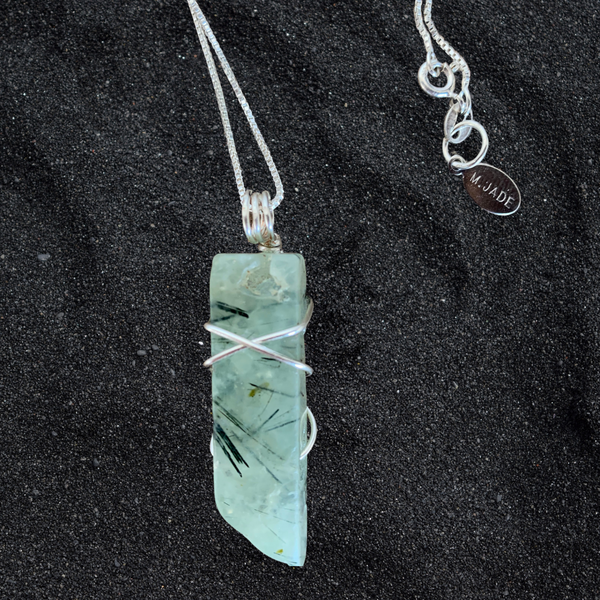 Prehnite Wrapped Pendant