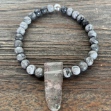 Grey Lace Agate/Phantom Quartz