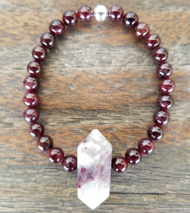 Garnet/Pink Tourmaline Point