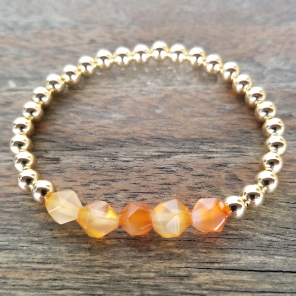 Faceted Carnelian/Gold