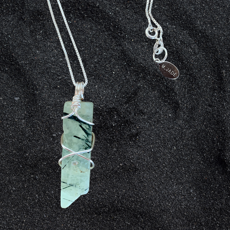 Prehnite Wrapped Pendant