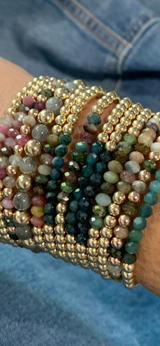 Faceted Green Tourmaline/Gold