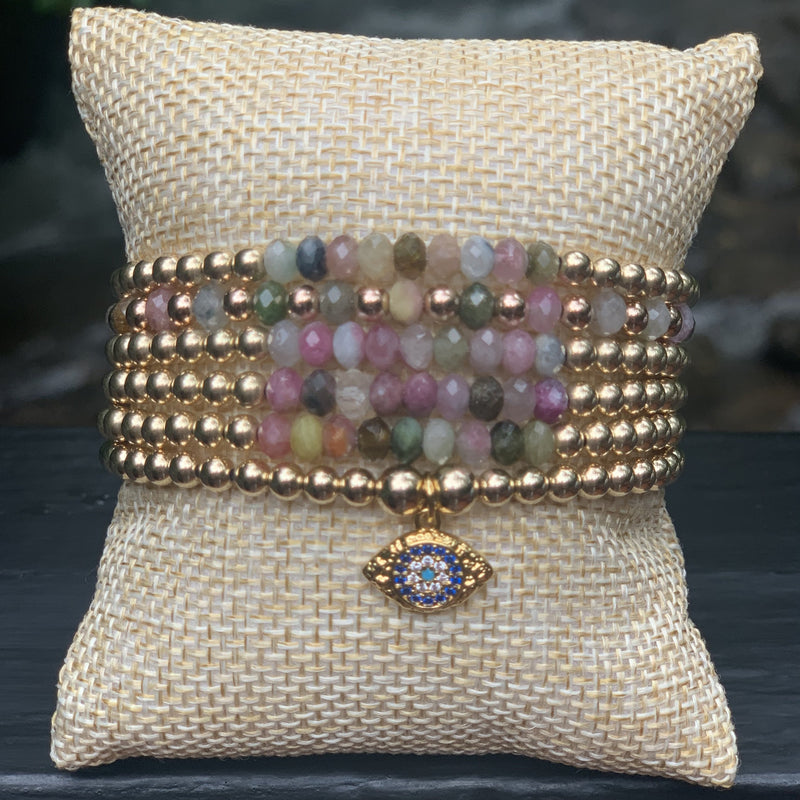 Faceted Tourmaline/Gold