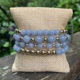 Blue Angelite/4mm Gold