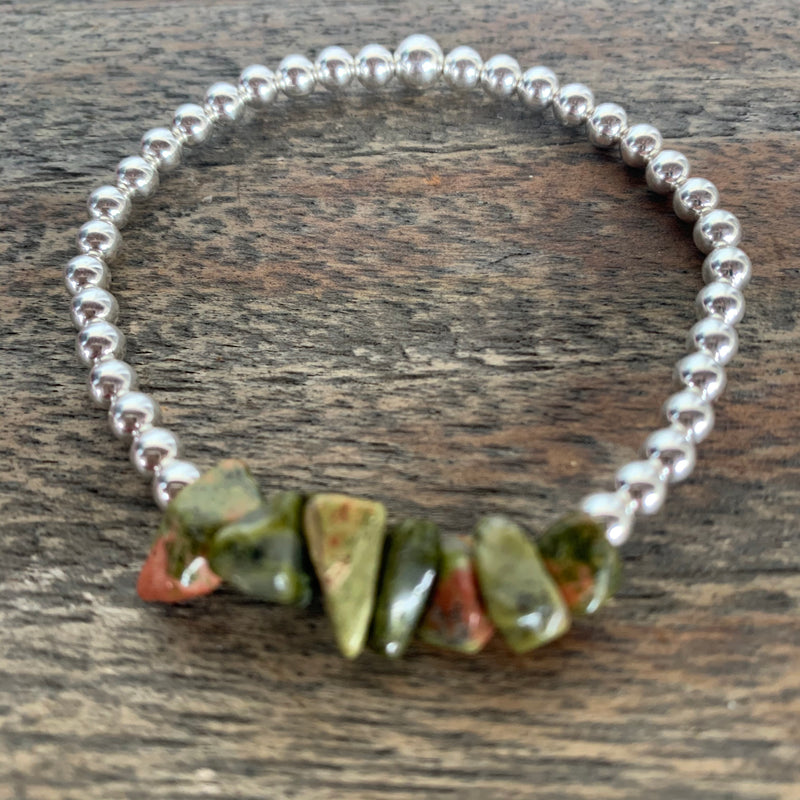 Unakite Jasper/Sterling Silver