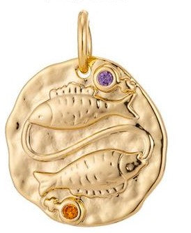 Pisces Zodiac Coin Charm