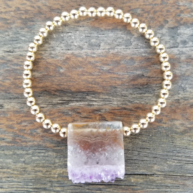 Unique Amethyst Slice/Gold