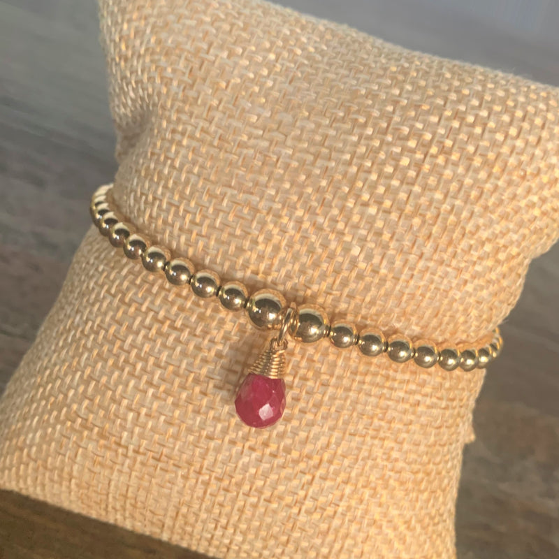 Ruby Briolette Drop