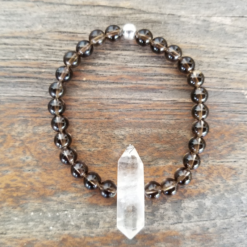 Smoky Quartz/Clear Quartz Point