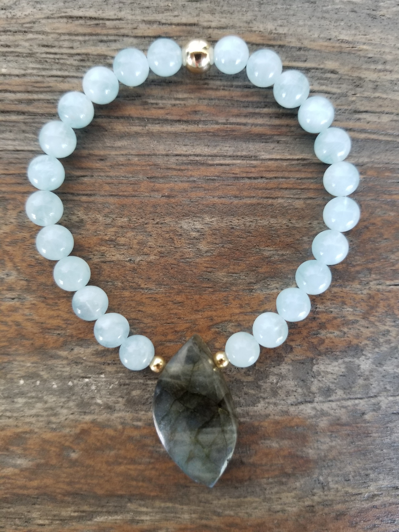 Aquamarine/Labradorite Drop