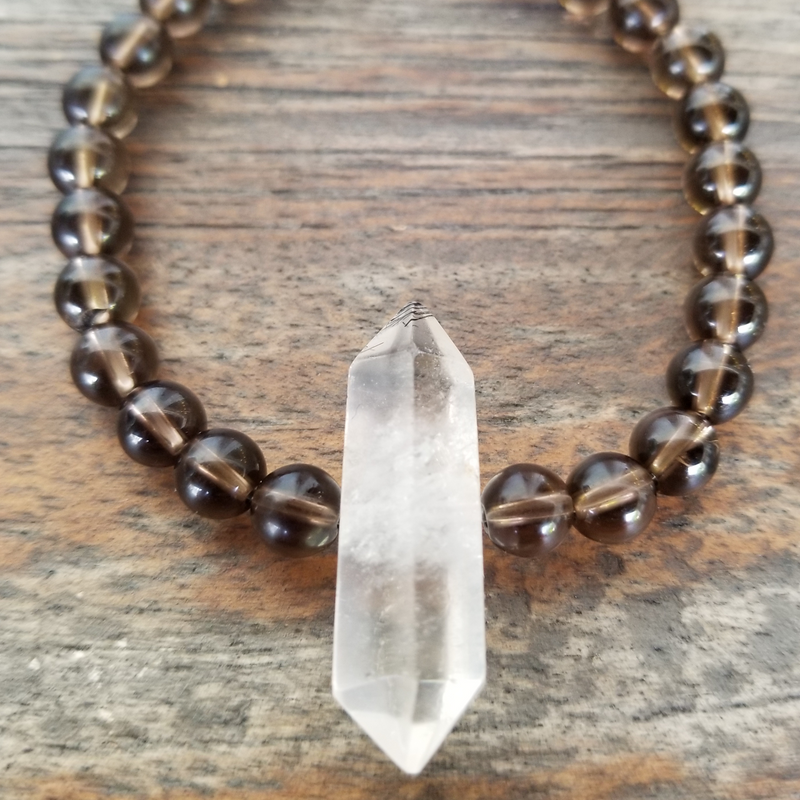 Smoky Quartz/Clear Quartz Point