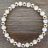White Moonstone/Gold