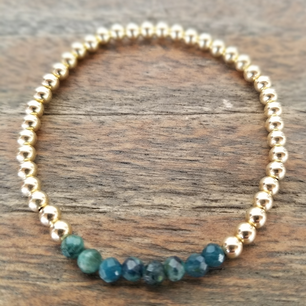 Faceted Green Tourmaline/Gold
