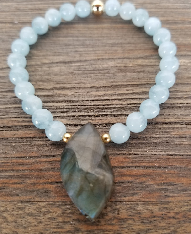 Aquamarine/Labradorite Drop