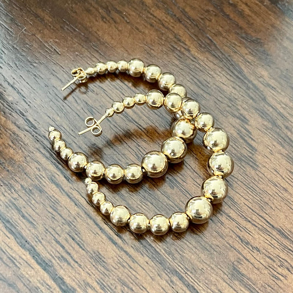 Wave Open Hoop Earrings - Medium