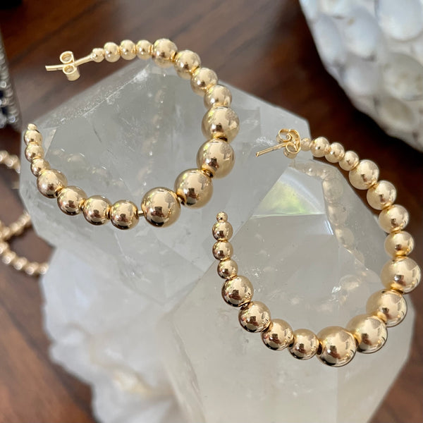 Wave Open Hoop Earrings - Medium