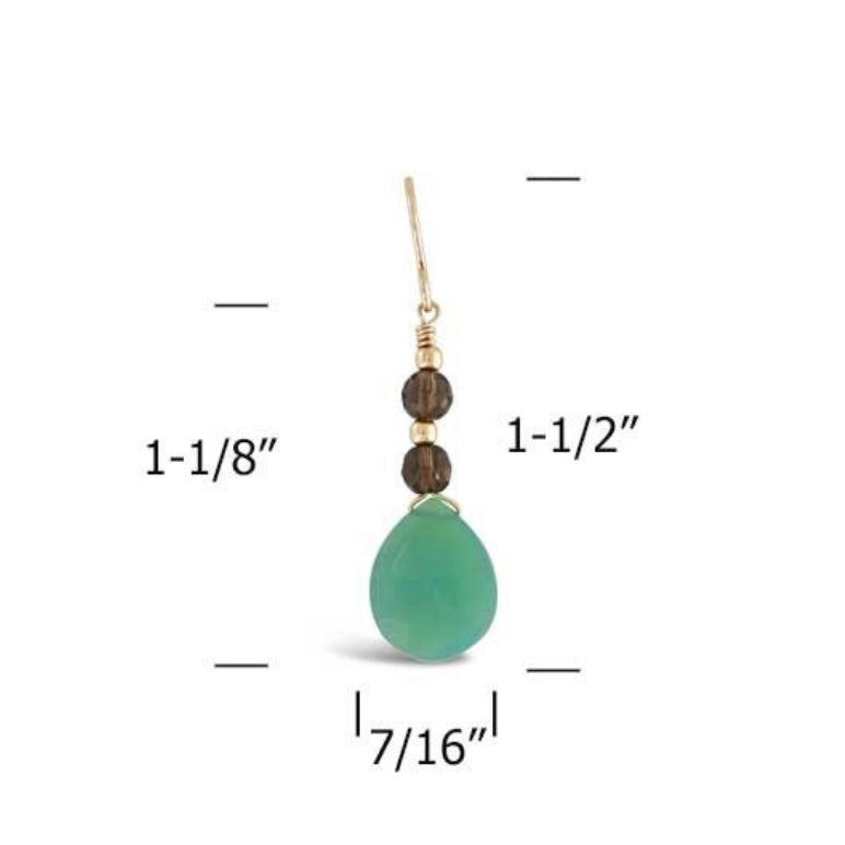 Chalcedony Smoky Quartz Earrings