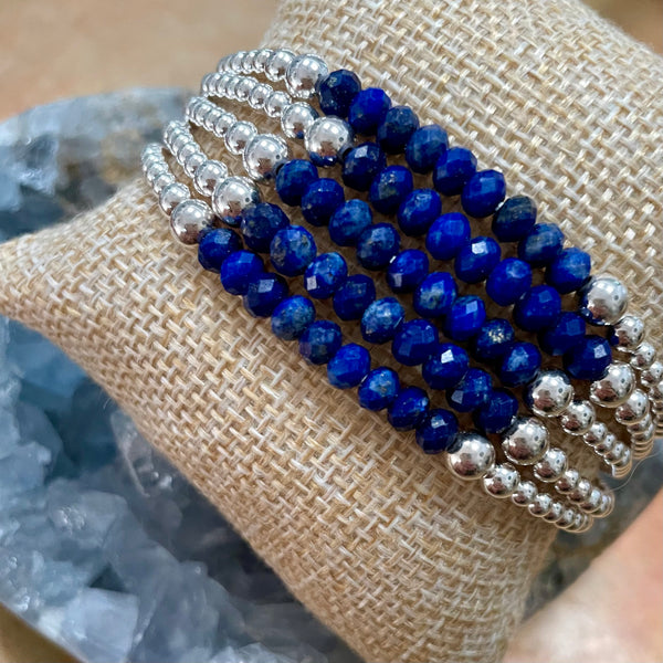 Sterling Stacked Lapis