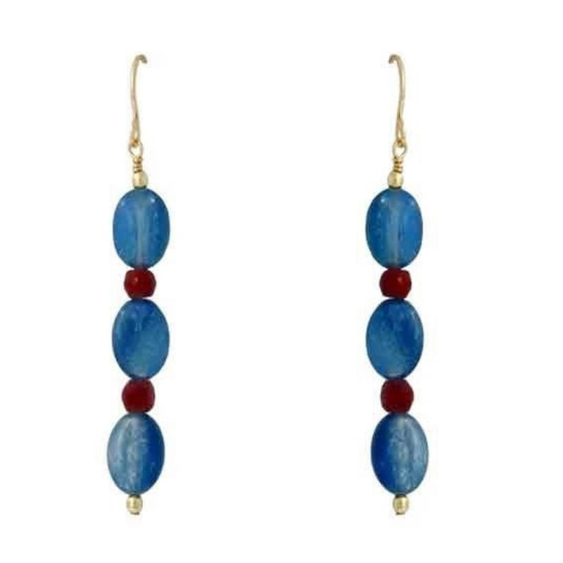 Kyanite and Ruby Earrings