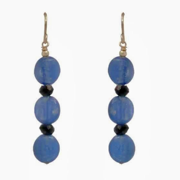 Kyanite and Black Tourmaline Earrings