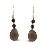 Smoky Quartz and Tigers Eye Earrings