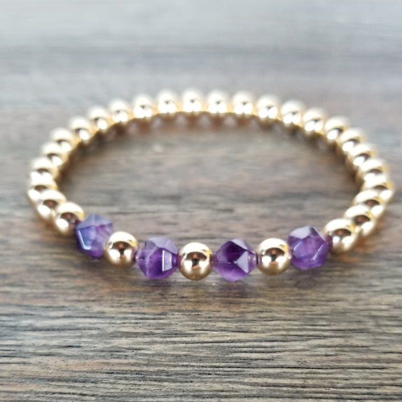 Faceted Amethyst/Gold