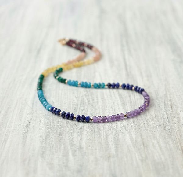 Faceted Chakra Style Necklace