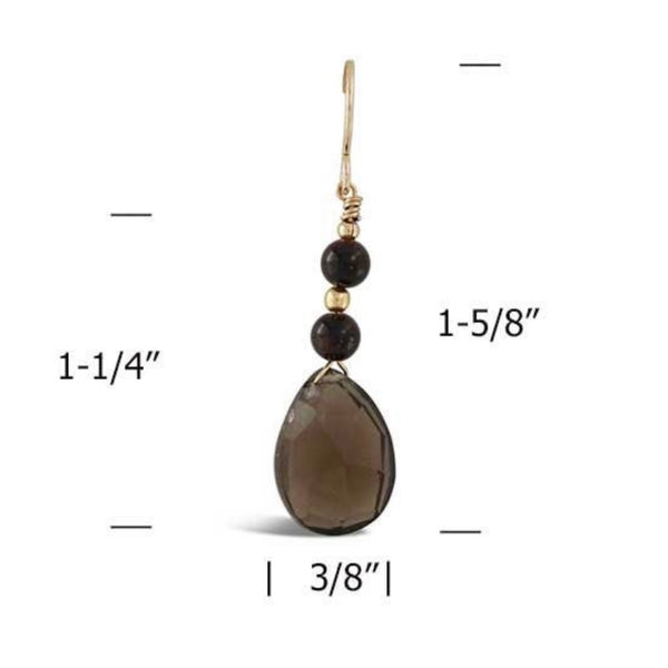 Smoky Quartz and Tigers Eye Earrings